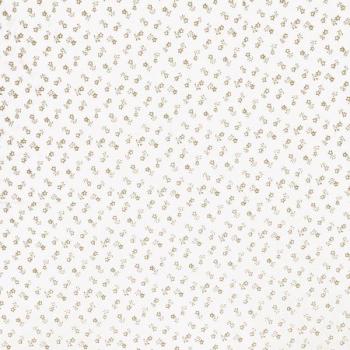 Baumwolle Druck Sternblume Beige auf Weiß